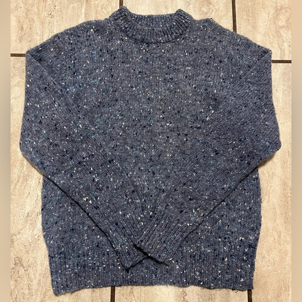 Unisex Handmade Pebble Blue Speckled Sweater